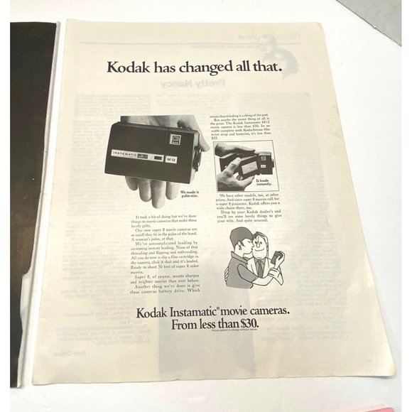 Kodak Instamatic Movie Camera Vintage Print Ad 1968 Magazine 2 Page Original - Picture 3 of 8